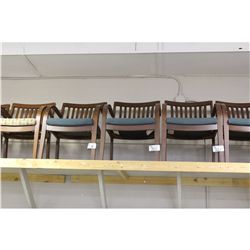 TEAL MAHOGANY FRAMED CLIENT CHAIR