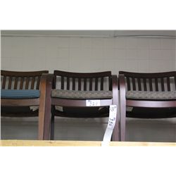 TEAL MAHOGANY FRAMED CLIENT CHAIR