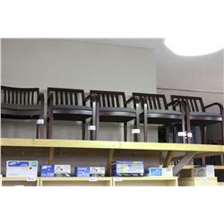 BLUE PATTERNED MAHOGANY FRAMED CLIENT CHAIR