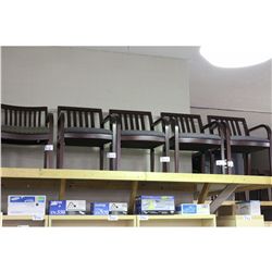 BLUE PATTERNED MAHOGANY FRAMED CLIENT CHAIR