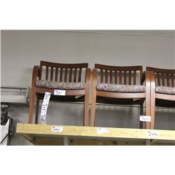 FLORAL PATTERNED MAHOGANY FRAMED CLIENT CHAIR