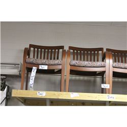 FLORAL PATTERNED MAHOGANY FRAMED CLIENT CHAIR