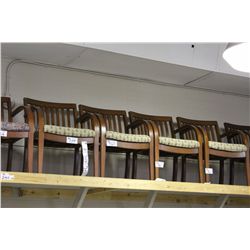 BEIGE PATTERNED MAHOGANY FRAMED CLIENT CHAIR