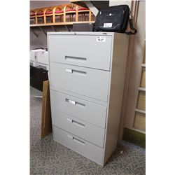 GREY 5-DRAWER LATERAL FILE CABINET