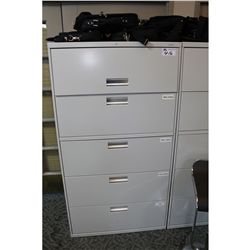 GREY 5-DRAWER LATERAL FILE CABINET