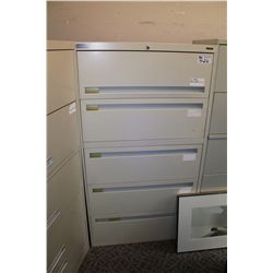 BEIGE 5-DRAWER LATERAL FILE CABINET
