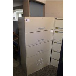 BEIGE 5-DRAWER LATERAL FILE CABINET