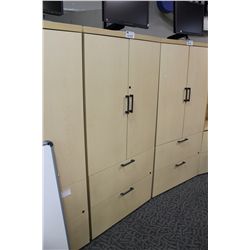 LACASSE MAPLE 6' 2-DRAWER LATERAL FILE CABINET W/DOUBLE DOOR CABINET