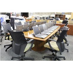 CHERRY BOAT SHAPE 10' BOARDROOM TABLE