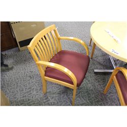 BURGUNDY MAPLE FRAME CLIENT CHAIR
