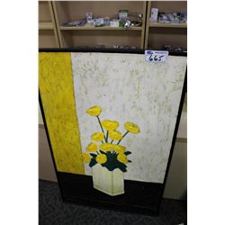 FRAMED FLOWER OIL PAINTING