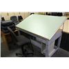 Image 1 : 4' X 5' DRAFTING TABLE & BLACK STOOL
