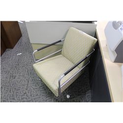 BEIGE PATTERNED RECEPTION CHAIR