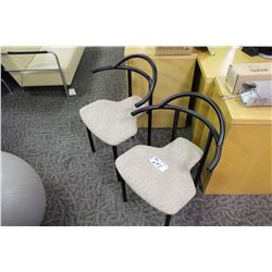 LOT OF 2 BEIGE ACCENT CHAIRS