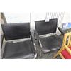 Image 1 : 2 BLACK LEATHER RECEPTION CHAIRS