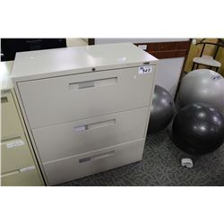 BEIGE 3-DRAWER LATERAL FILE CABINET