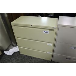 BEIGE 3-DRAWER LATERAL FILE CABINET