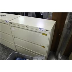 BEIGE 3-DRAWER LATERAL FILE CABINET
