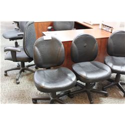 LOT OF 21 BLACK VINYL STENO CHAIR