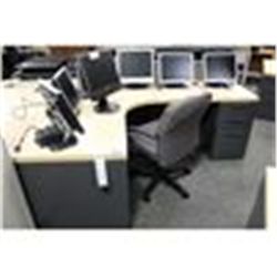 LACASSE MAPLE/GREY 5X5 CORNER DESK