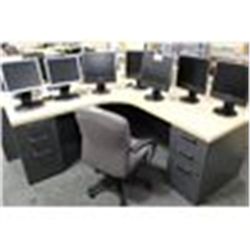 LACASSE MAPLE/GREY 7X7 CORNER DESK