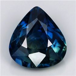 0.76ct PEAR NATURAL GREENISH BLUE SAPPHIRE