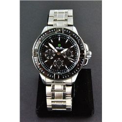 Men's Black Analogue Steel Wrist Watch