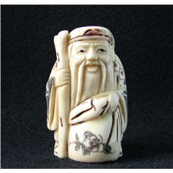 Handcarved Ox Bone Netsuke Figure