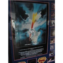 FRAMED SUPERMAN SIGNED MOVIE POSTER ITH PICTURES O