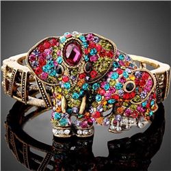 Awesome Multicolor Crystal Elephant Design Bangle