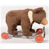 Image 1 : Plush Ride able Toy Brown Bear on Wheels