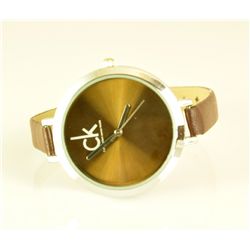 Lady's Hot Leather Watch W/copper Face