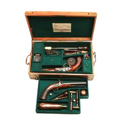 Cased Smith SS & English SS Percussion Pistols