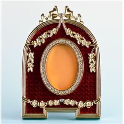 Semicircular Red Enamel Faberge Picture Frame