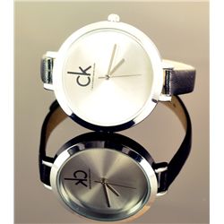Lady's Hot Leather Watch W/silver Face