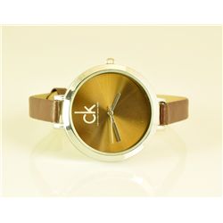 Lady's Hot Leather Watch W/copper Face