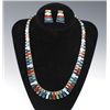 Image 1 : MEXICAN STERLING MULTI-STONE NECKLACE WITH EARRING