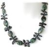 Image 1 : Handcrafted Turquoise bead & Pearl Stick Necklace