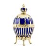 Image 1 : Blue Enamel Ribbed Faberge Egg