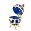 Image 2 : Blue Enamel Ribbed Faberge Egg