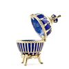Image 3 : Blue Enamel Ribbed Faberge Egg