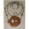 Image 1 : Detailed Hand Carved Fish Agate Necklace