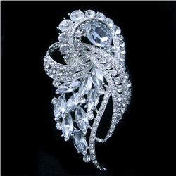 Vintage Style Swarovski Crystal Floral Brooch