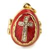 Image 3 : Crystal Cross on Red Faberge Inspired Pendant