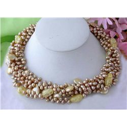 RICE & COIN PEARL NECKLACE