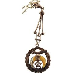 10K YELLOW GOLD NECKLACE SHRINER PENDANT