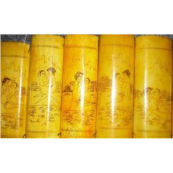 Rare Exotic Qing Dynasty Oxbone Scrimshaw