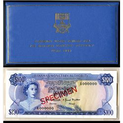 Bahamas Monetary Authority, 1968 Issue, Presentation Book of Specimen Notes