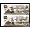 Image 1 : Banco Central De Costa Rica Uncut Tyvek Pair of Banknotes (2).