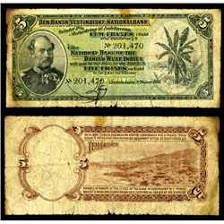 National Bank of the Danish West Indies 1905 Issue.
